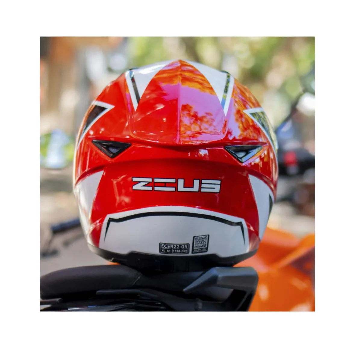 Casco Integral Moto Zeus 811 Al51 Negro Rojo Blanco Brillo - Imagen 3
