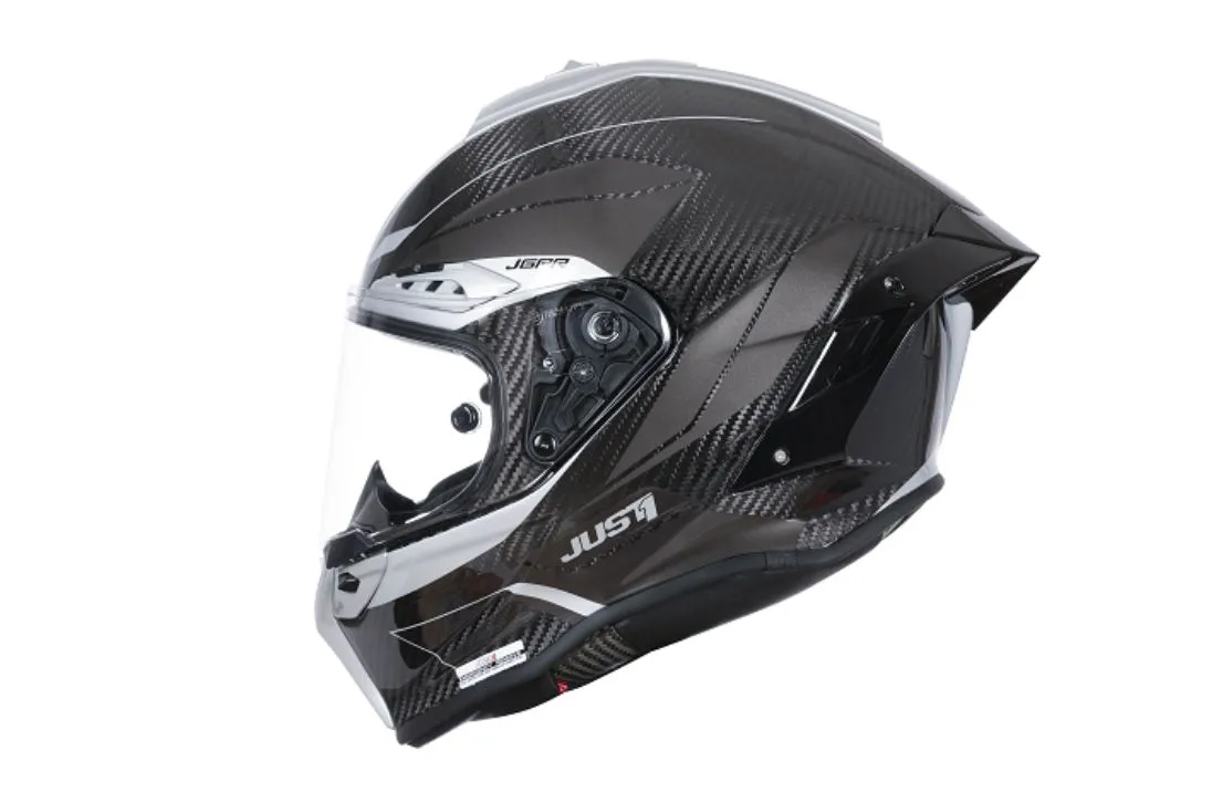 Casco JUST 1 J-GPR Carbono Impulse Plata/ Negro Brillo - Imagen 3