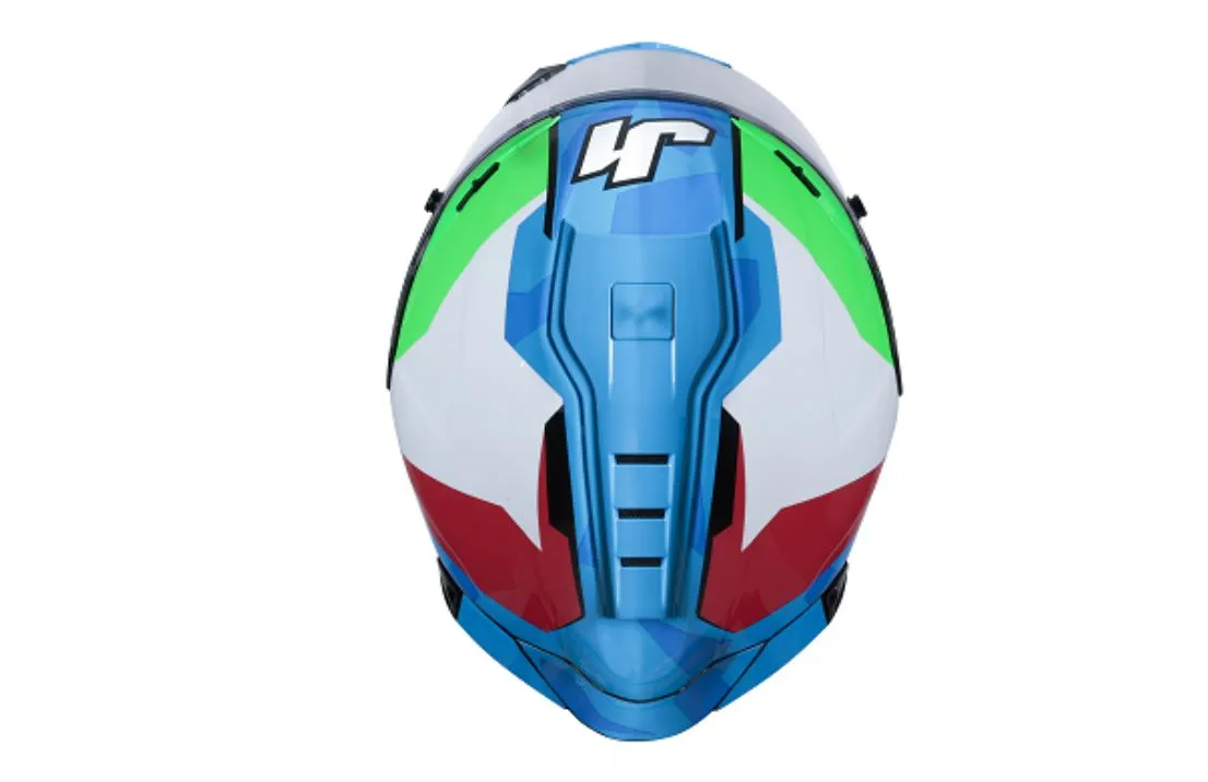 Casco JUST 1 J-GPR F Caricasulo Italia Verde Celeste Blanco y Rojo Brillo - Imagen 4