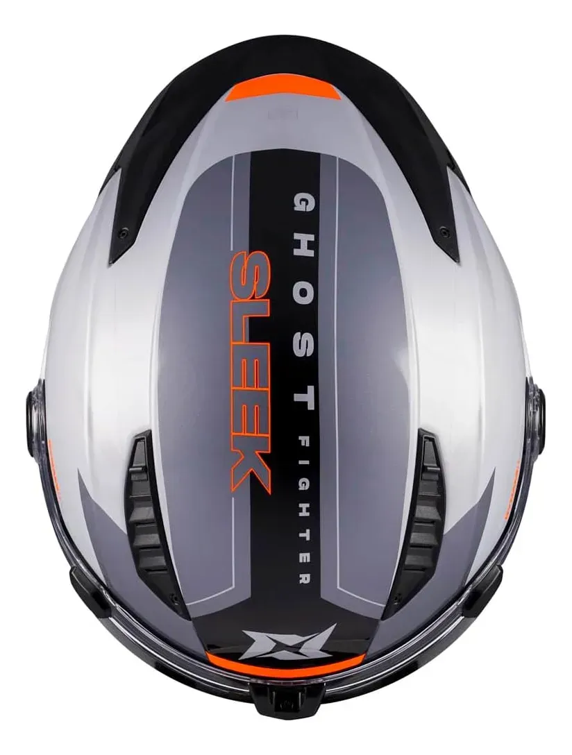 Casco Axxis Ghostfighter rebatible gris/ naranja brilloso - Imagen 6