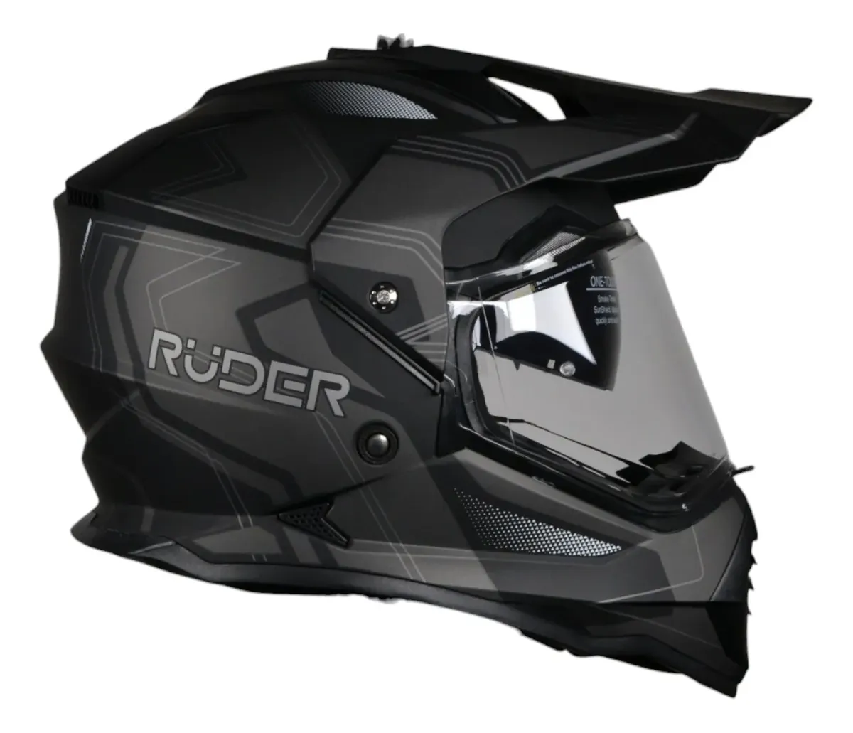 Casco Ruder Maxim Gis y negro mate - Imagen 5