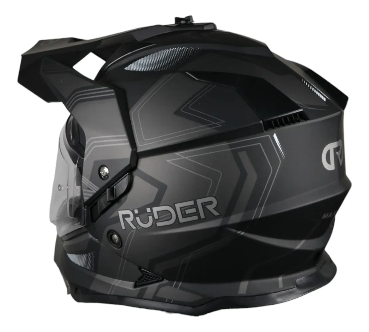 Casco Ruder Maxim Gis y negro mate - Imagen 3