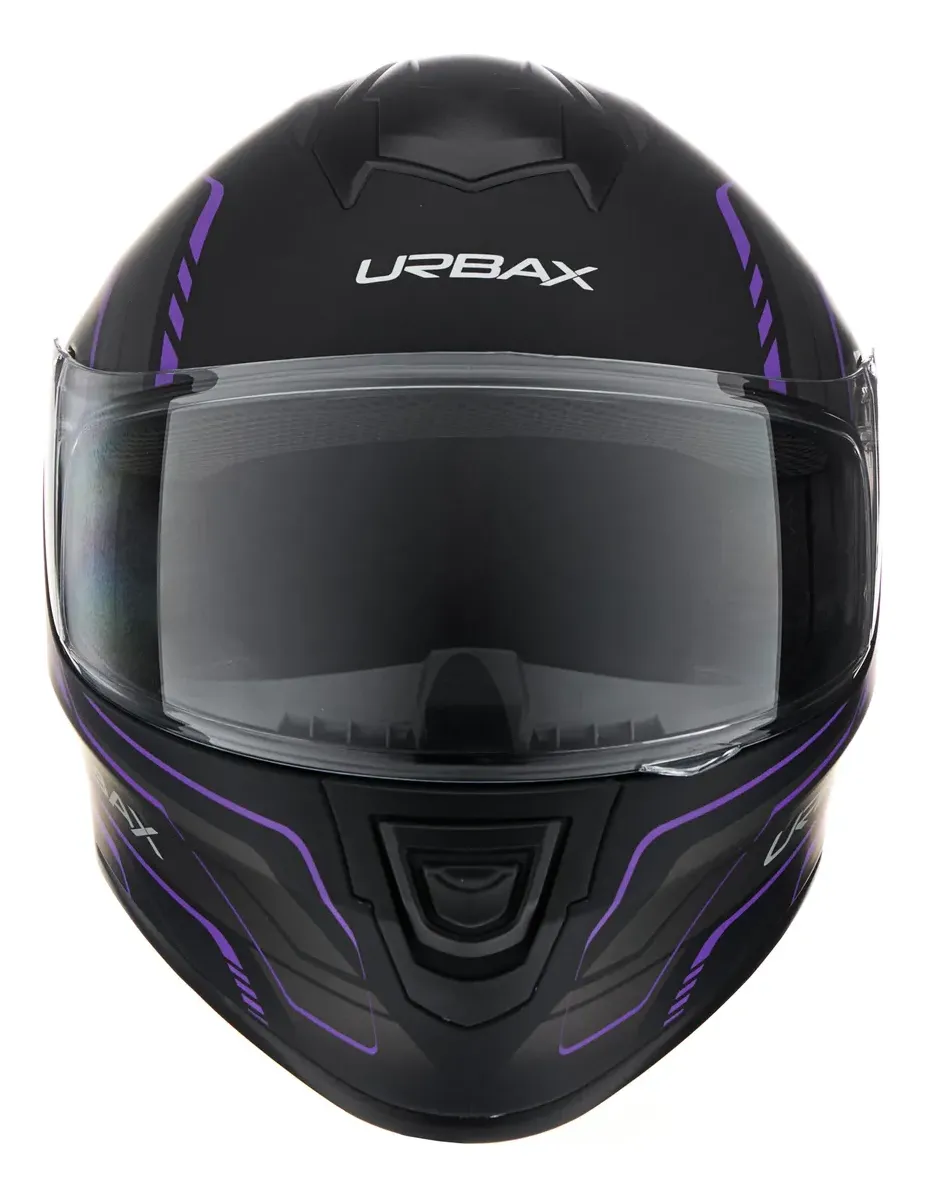 Casco URBAX 018 Mito Negro y Violeta Mate - Imagen 3