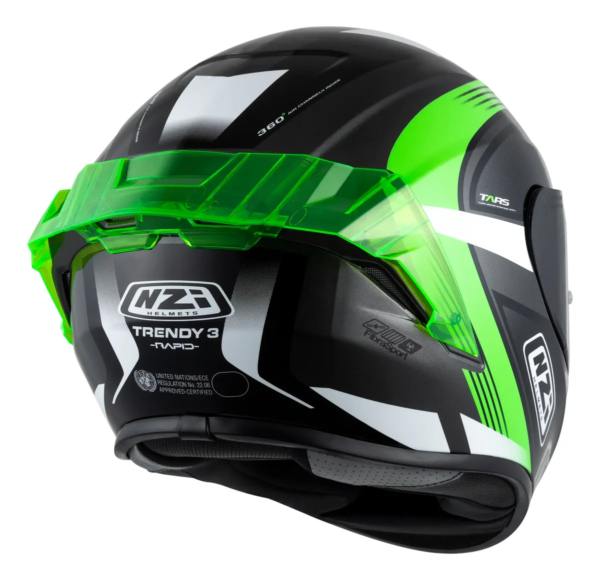 Casco NZI Trendy 3 Rapid Verde y negro brillo - Imagen 6