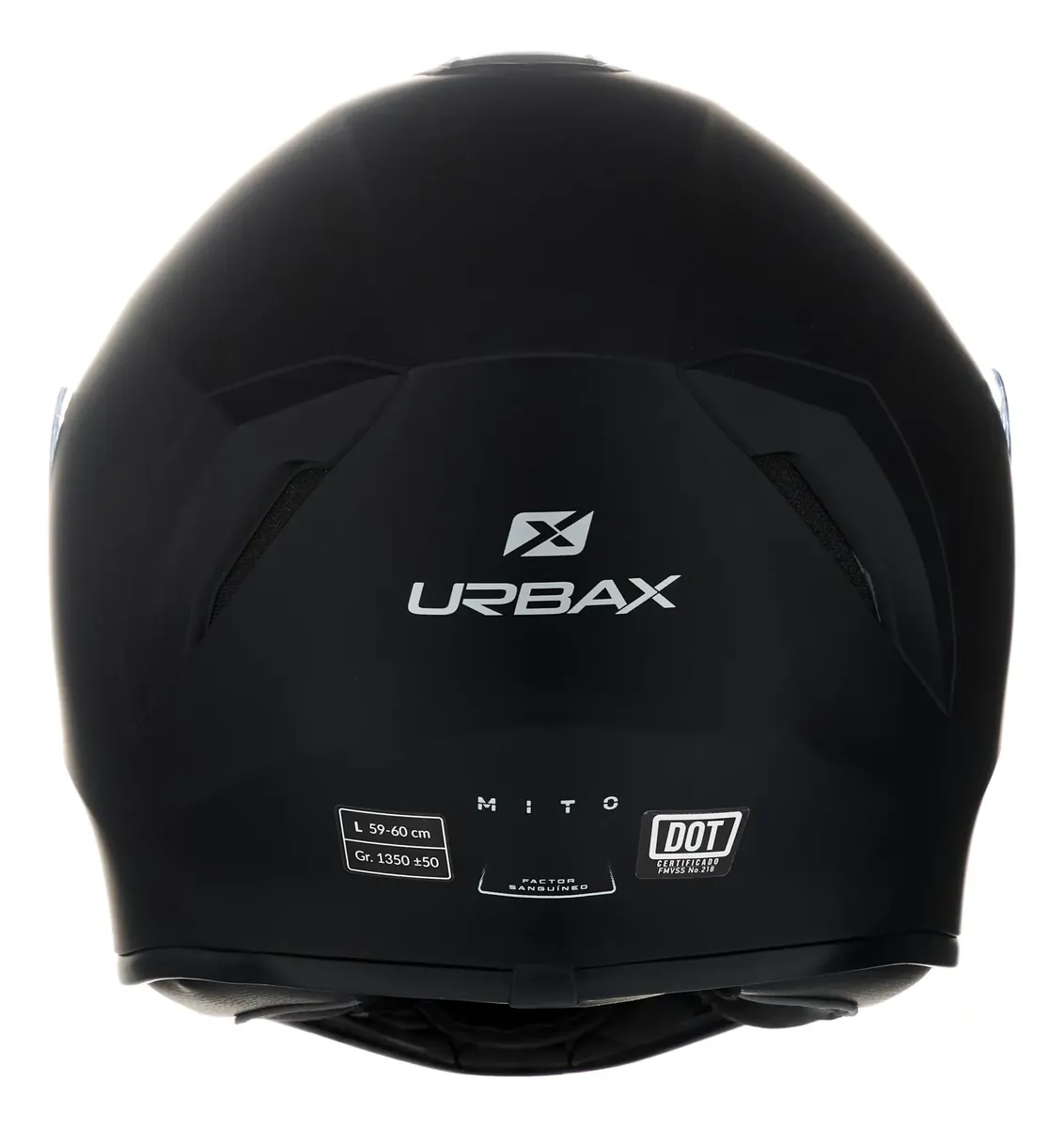 Casco URBAX 018 Mito Negro Solido - Imagen 3