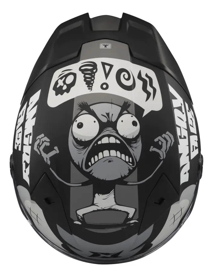 Casco Axxis Fenix Angry Face Negro y Blanco Brillo - Imagen 4