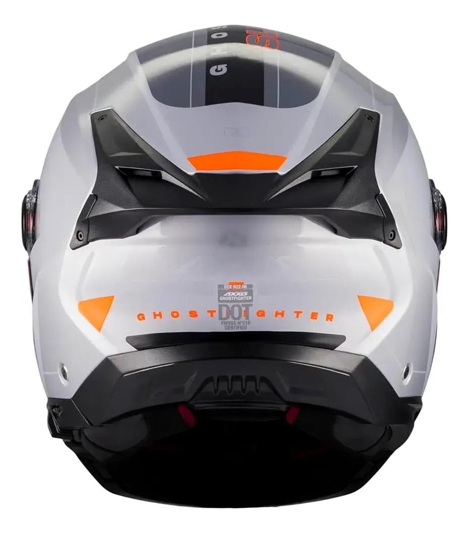 Casco Axxis Ghostfighter rebatible gris/ naranja brilloso - Imagen 5