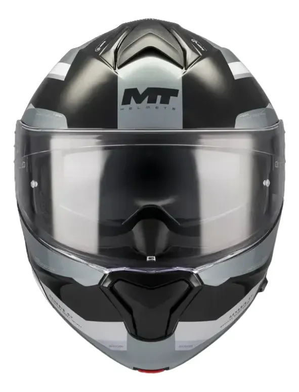 Casco MT Genesis Raccon Gris/ Negro Brillo B12 - Imagen 3