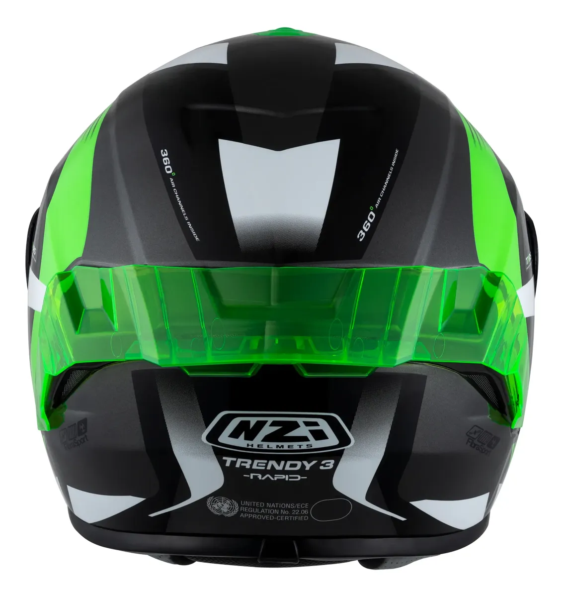 Casco NZI Trendy 3 Rapid Verde y negro brillo - Imagen 5
