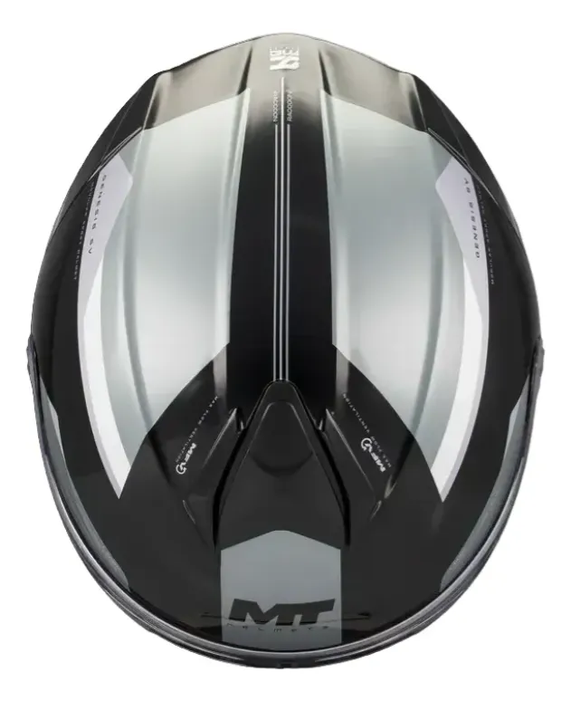 Casco MT Genesis Raccon Gris/ Negro Brillo B12 - Imagen 6