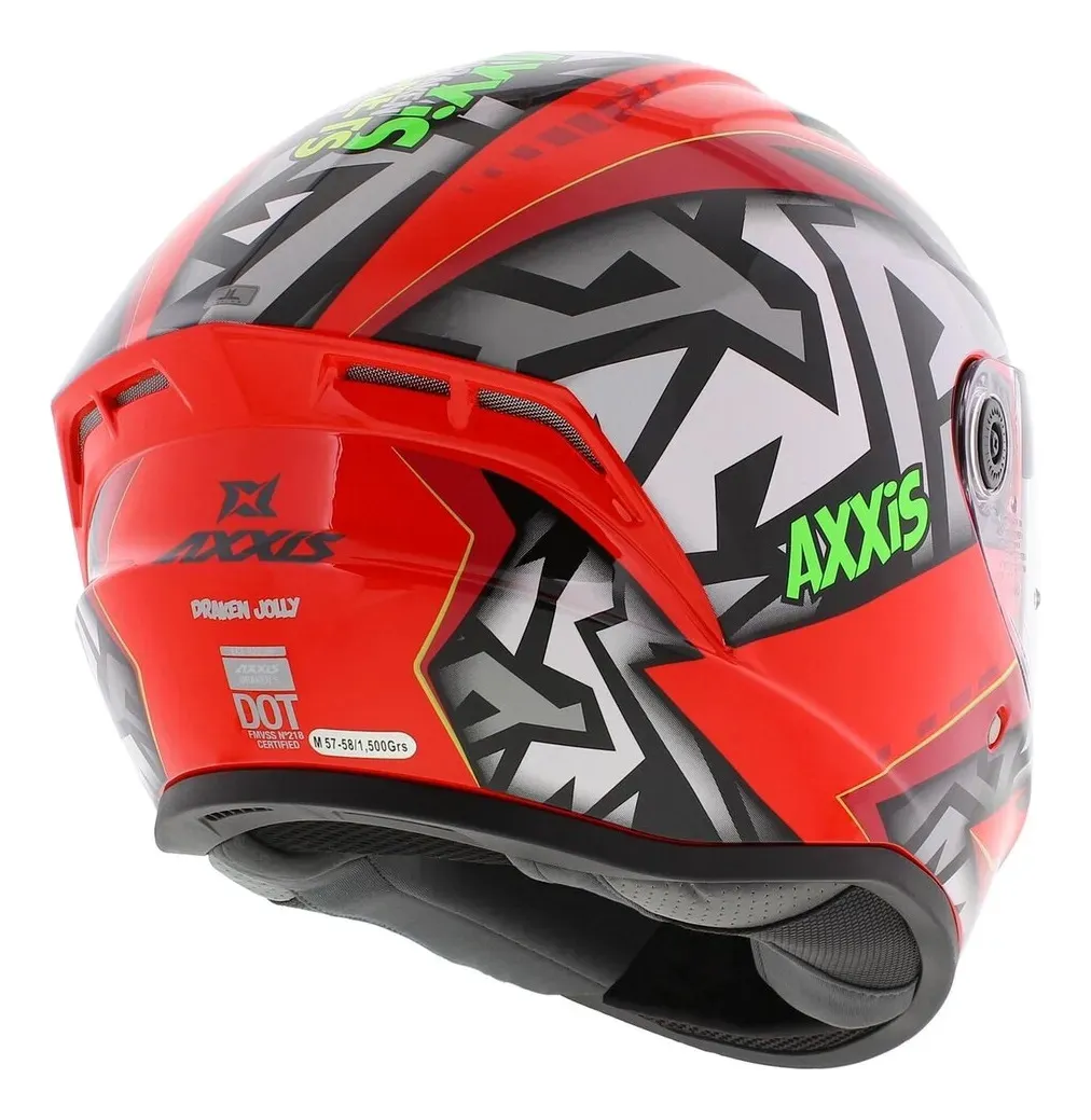 Casco Axxis Draken S Jolly Rojo - Imagen 3