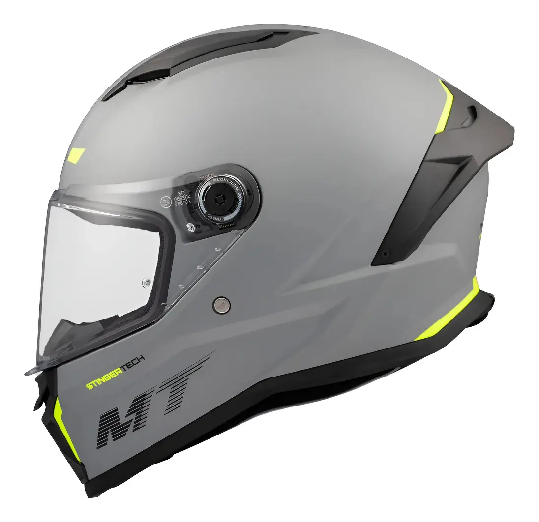 Casco MT Helmets Stinger 2 Gris Liso - Imagen 3