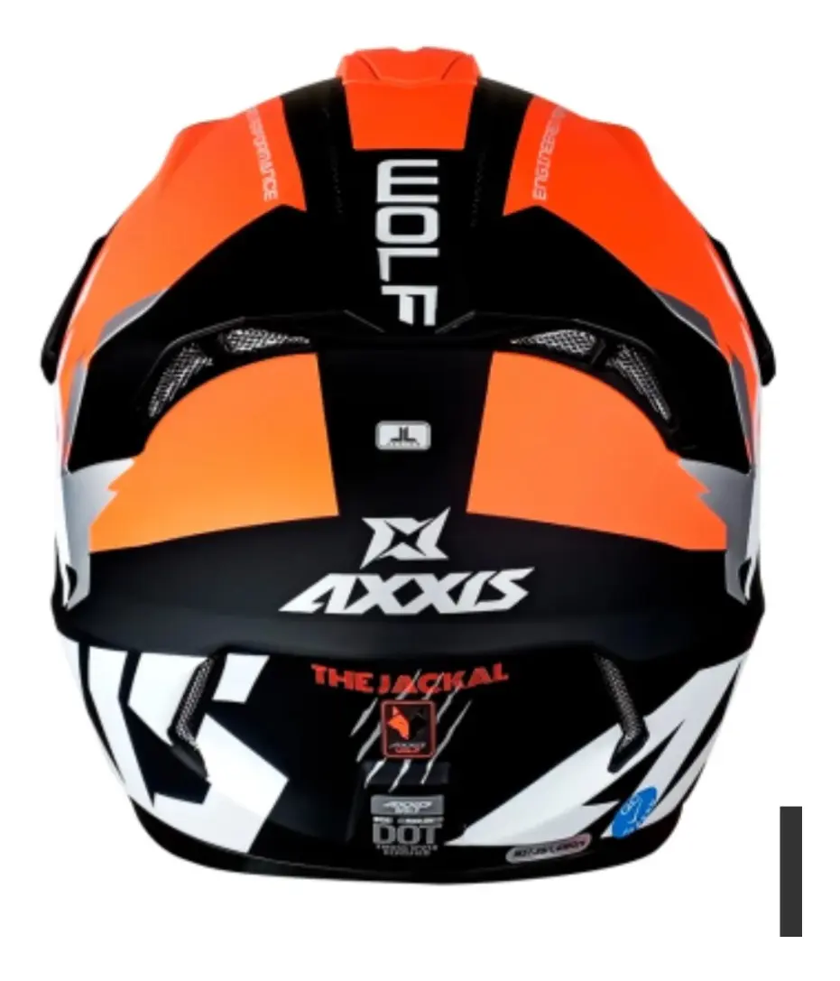 Casco Axxis Mx803 Wolf Jackal Naranja y Negro Mate - Imagen 3