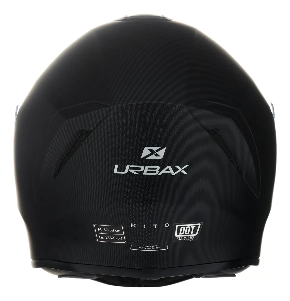 Casco URBAX 018 Mito Negro Simil Carbon - Imagen 3
