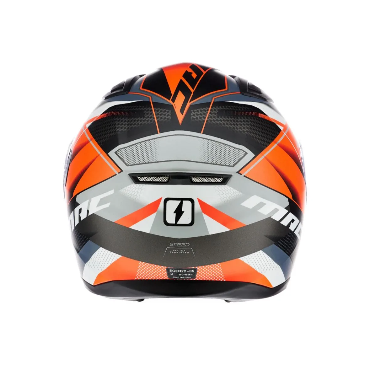 Casco Mac Speed Razor 825 Gris y Naranja Mate - Imagen 4