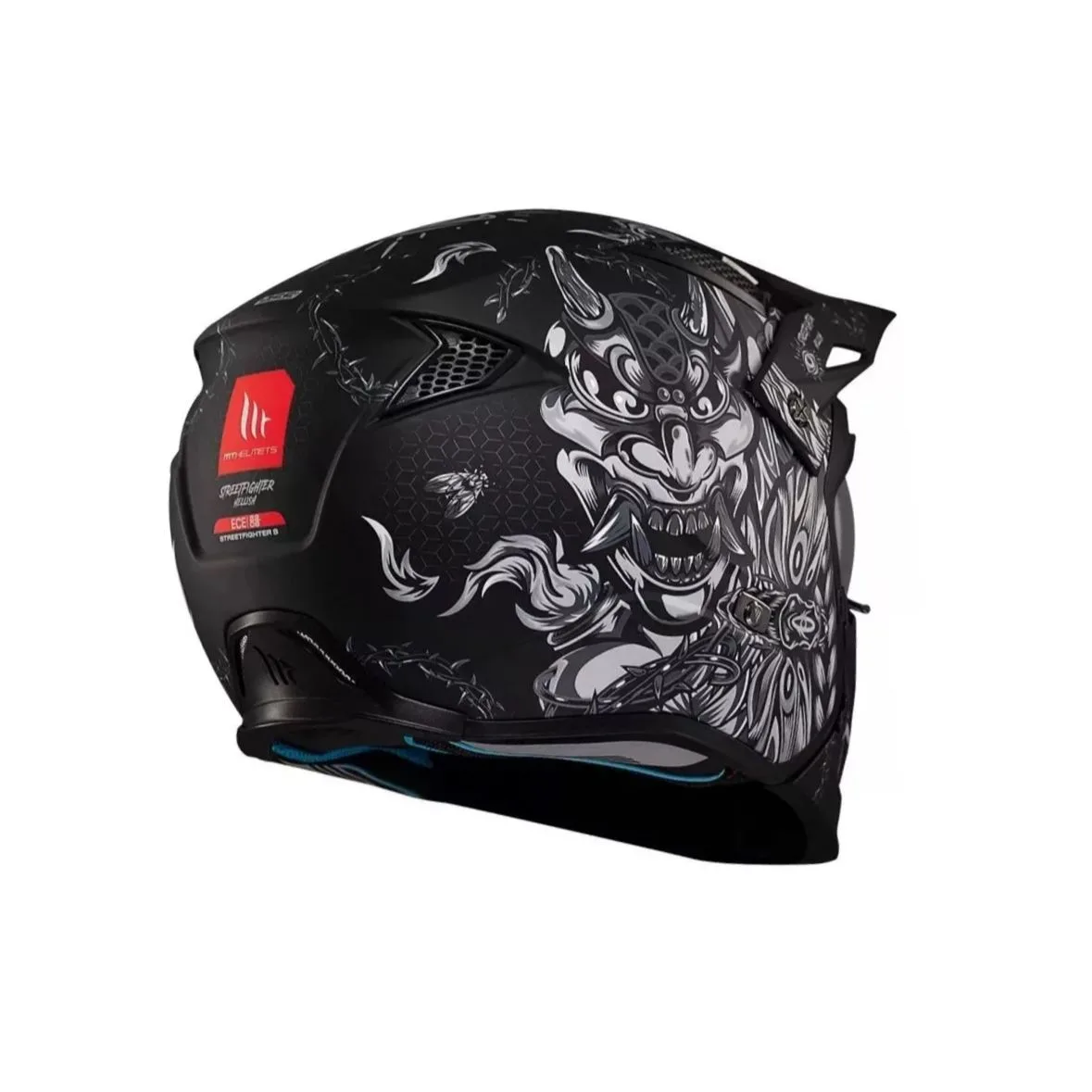 Casco Mt Streetfighter Desmontable Negro y Blanco Mate - Imagen 3