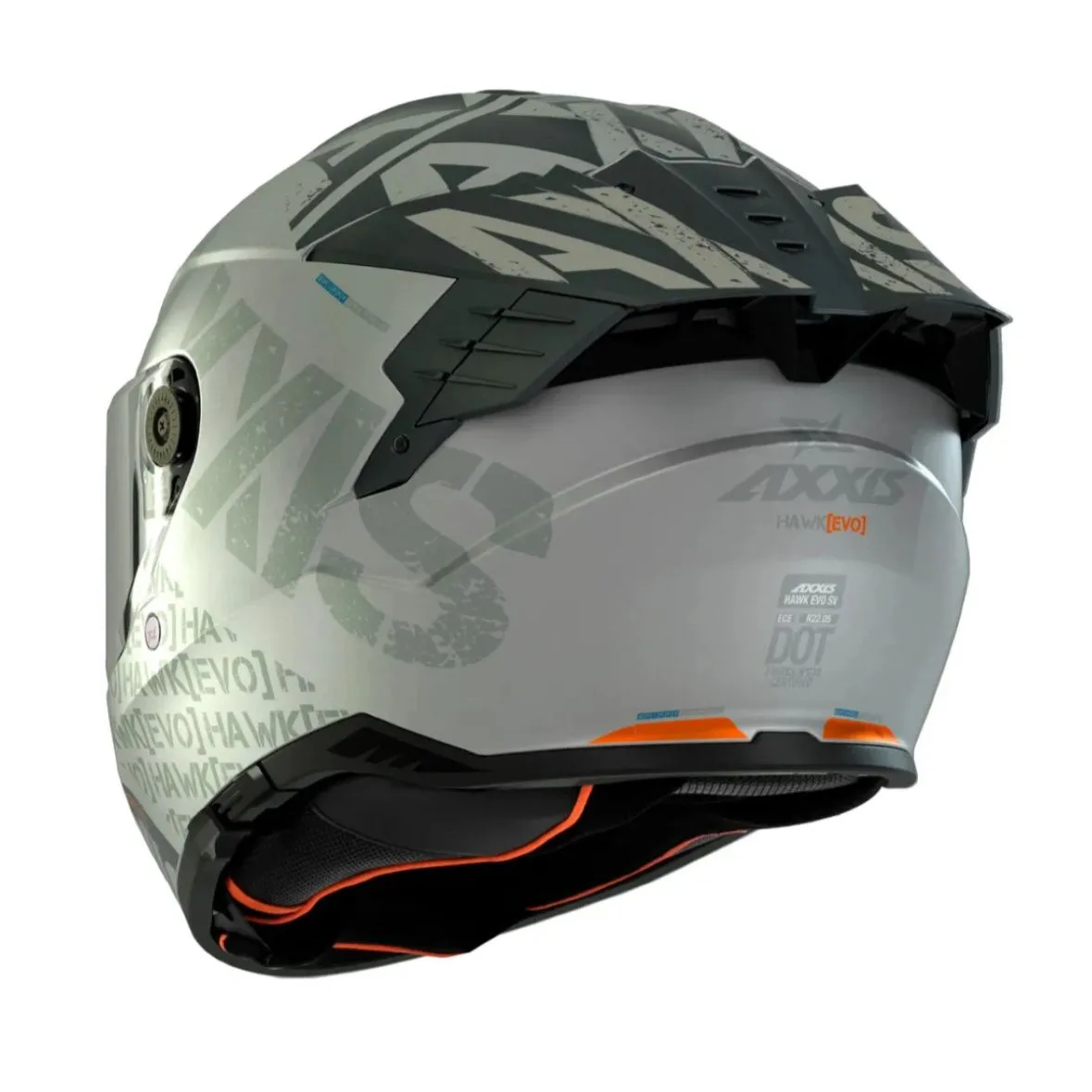 Casco Lentes Retractiles Axxis Hawk Evo Gris Mate - Imagen 3