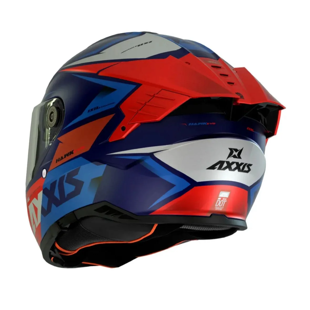 Casco Lentes Retractiles Axxis Hawk Daytona Azul y Rojo Mate - Imagen 3