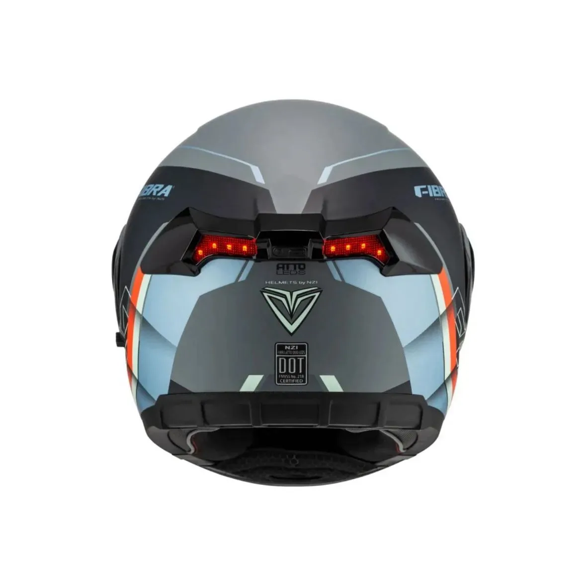 Casco Rebatible con Lentes Retractiles y Luces Led Fibra by NZI Atto Duo Leds Gris Mate - Imagen 3