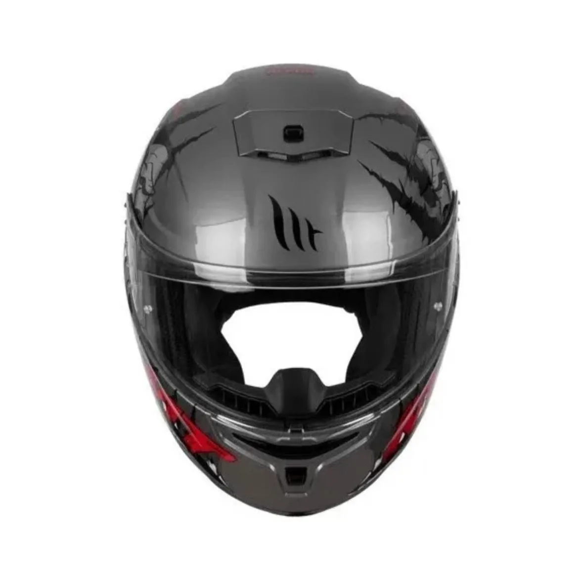 Casco MT Stinger Hummer Neron Gris y Rojo Brillo - Imagen 3