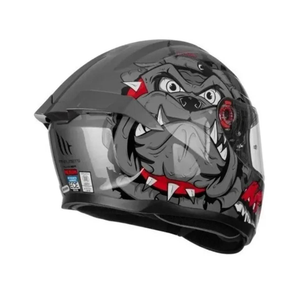 Casco MT Stinger Hummer Neron Gris y Rojo Brillo - Imagen 4