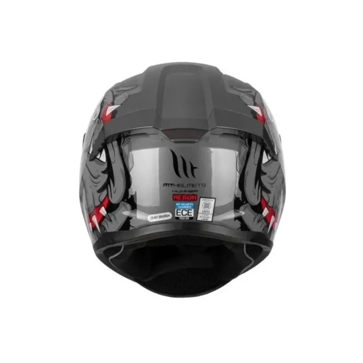 Casco MT Stinger Hummer Neron Gris y Rojo Brillo - Imagen 5