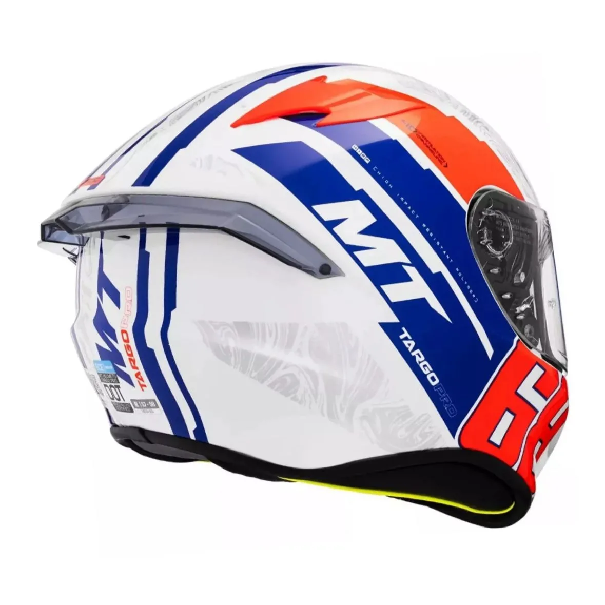 Casco MT Targo Pro Welcome A5 Blanco y Azul Brillo - Imagen 4