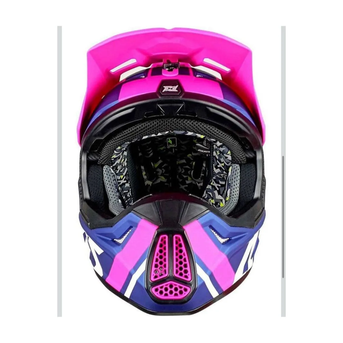 Casco Axxis Mx803 Wolf Jackal Rosado y Azul Mate - Imagen 3