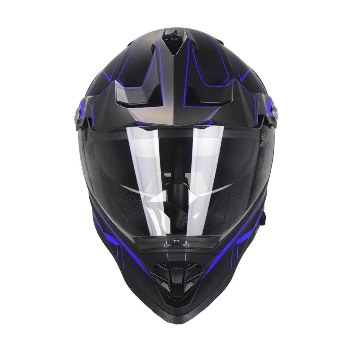 Casco Moto Gp 23 Doble Visor Bubba Cr800 Azul Mate - Imagen 3