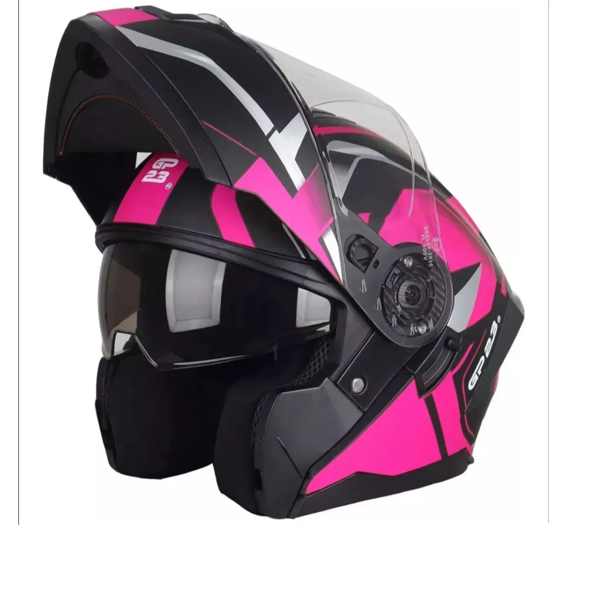 Casco Moto Gp 23 Fl900 Rebatible Doble Visor Furius Color Rosado Mate - Imagen 3