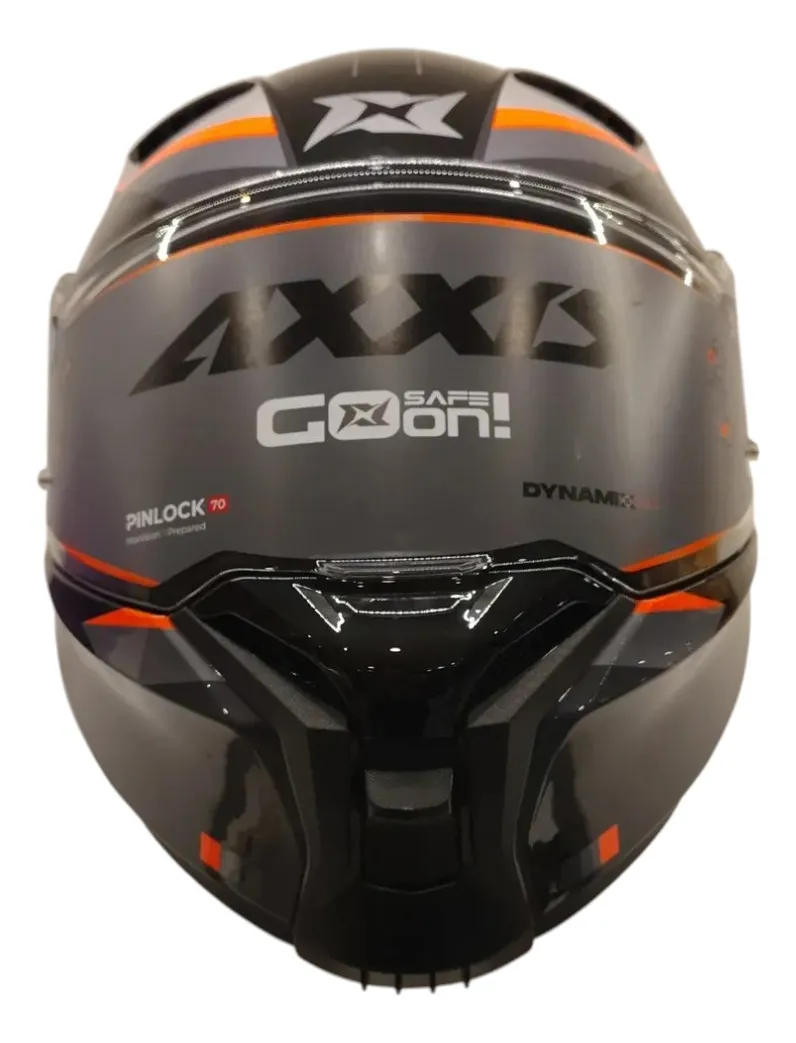 Casco Axxis Fenix Turbulence Negro Naranja y Gris Brillo - Imagen 3